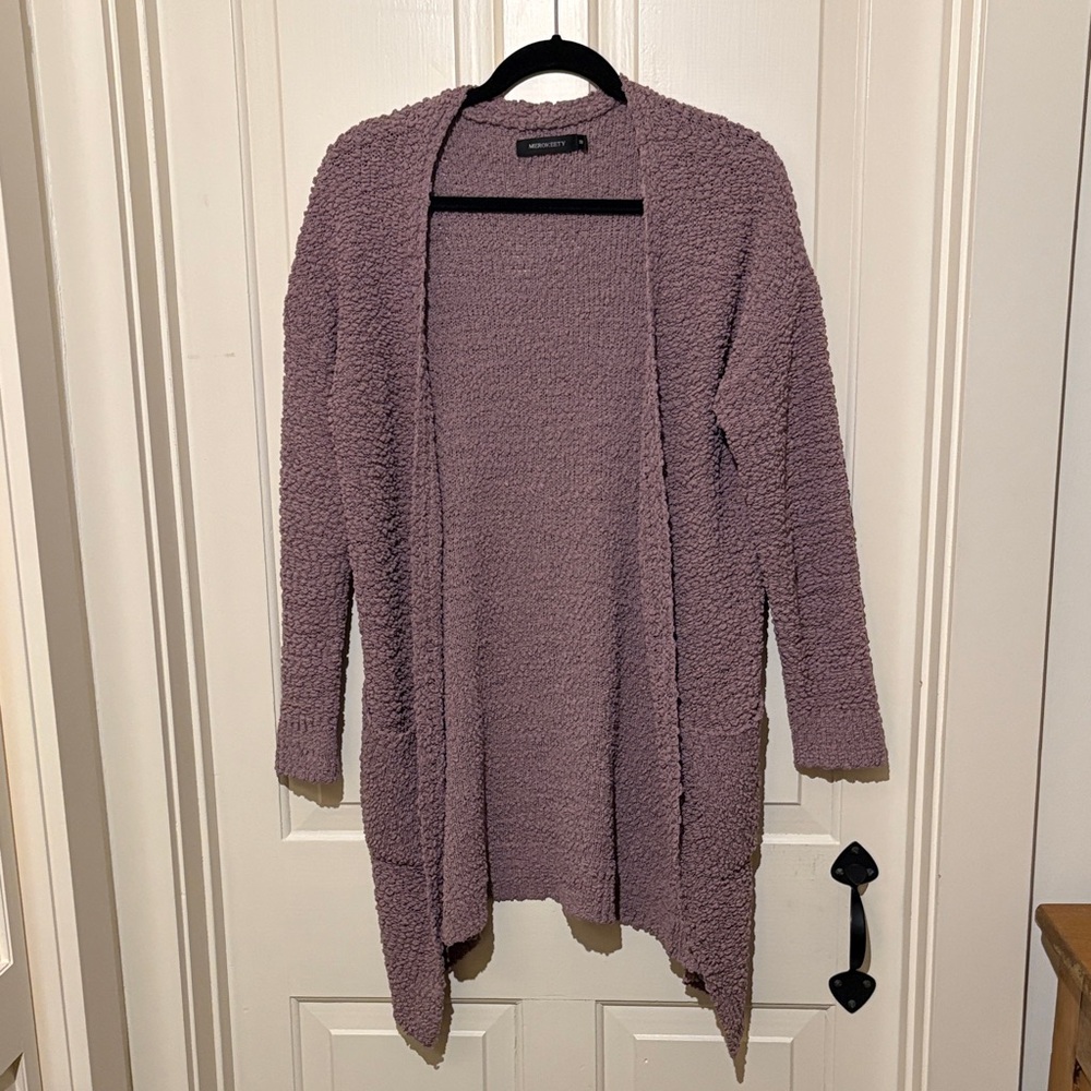 Chic Lavender Open-Front Cardigan